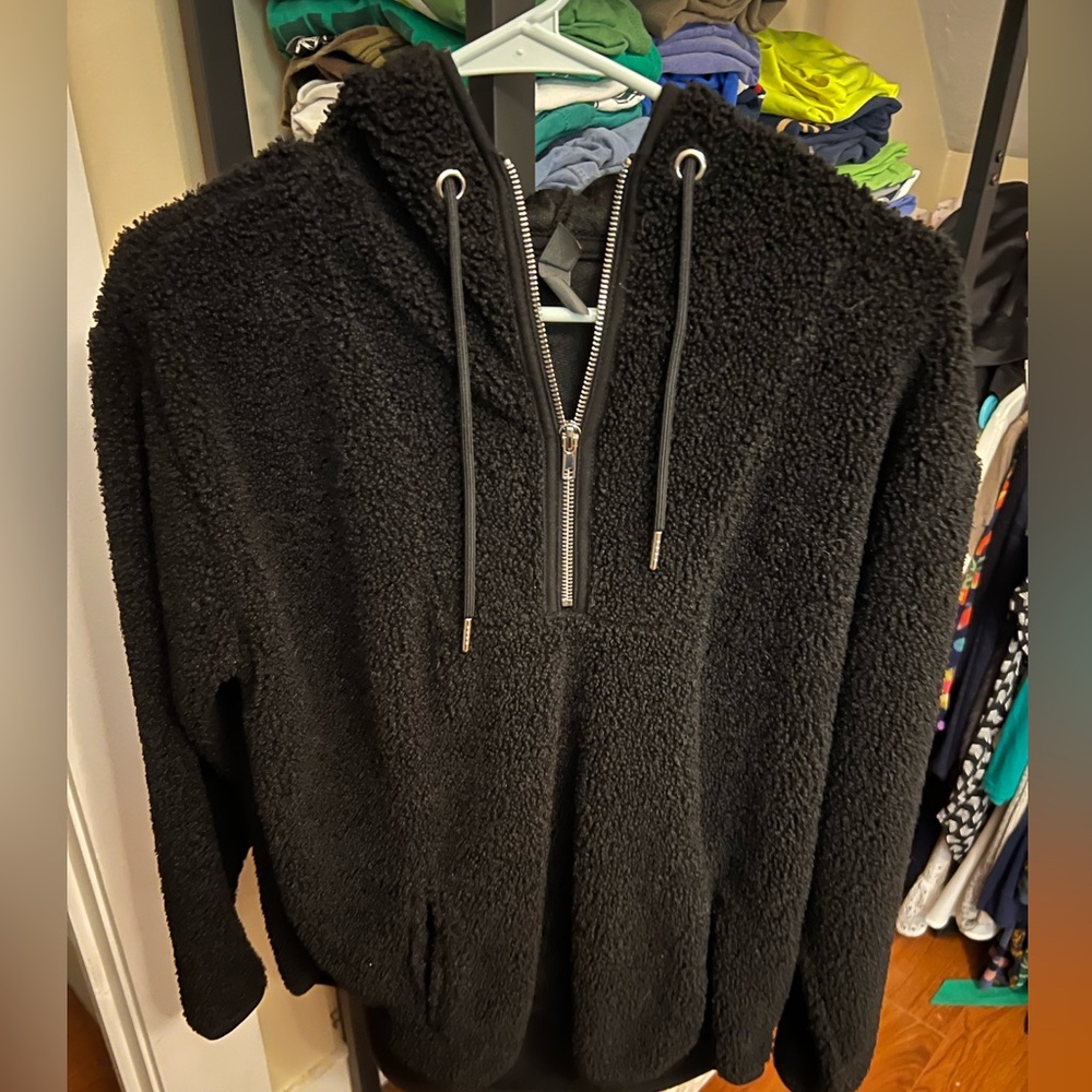 Black Sherpa Hoodie
